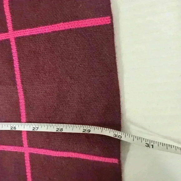 NWT Loft windowpane mock neck tunic sweater in windsor wine sz XL burgundy pink - Picture 6 of 9